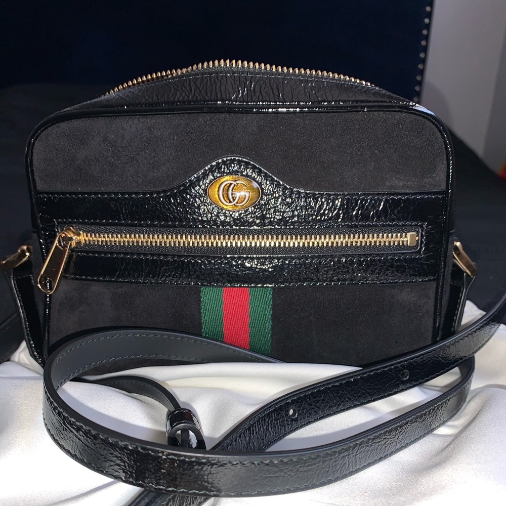 Gucci - Ophidid mini bag , black leather and suede